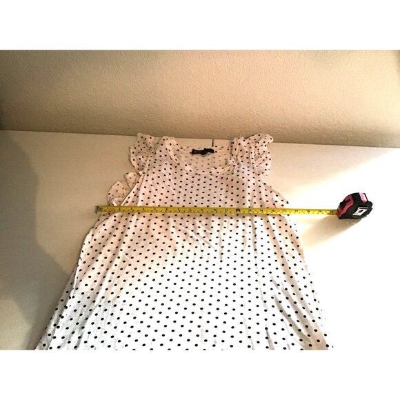 GIBSON- WOMENS WHITE W/BLACK POLKA DOTS RACE BACK TANK SIZE X-SMALL - Picture 4 of 6